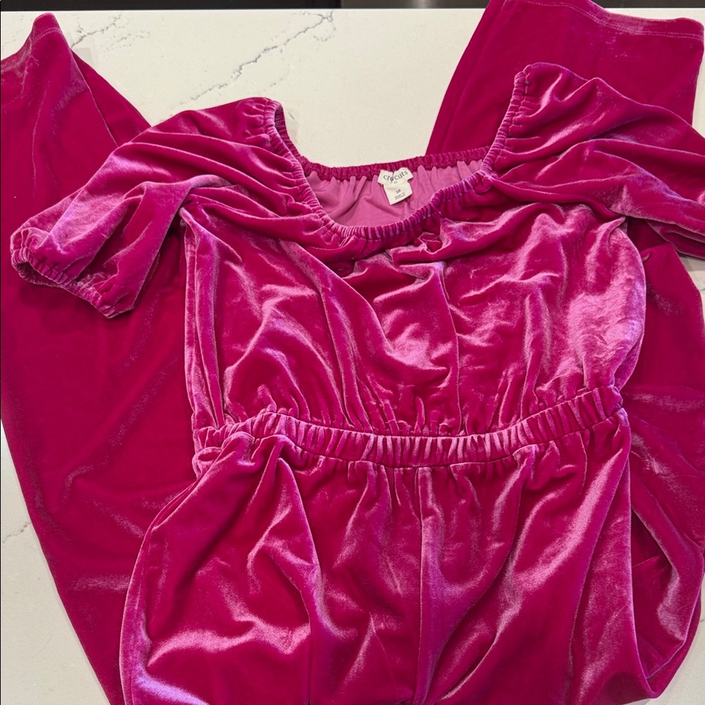 J. Crew “crewcuts” Velvet Pink Jumpsuit